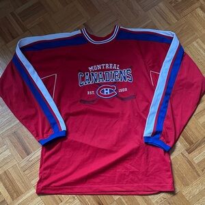 NFL Montreal Canadiens Red Blue White Long Sleeve Pullover